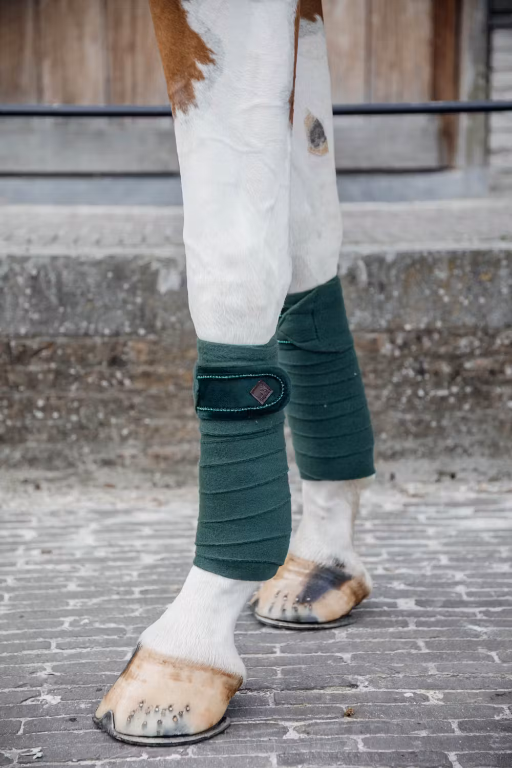 Polar Fleece bandage velvet pearls pine green