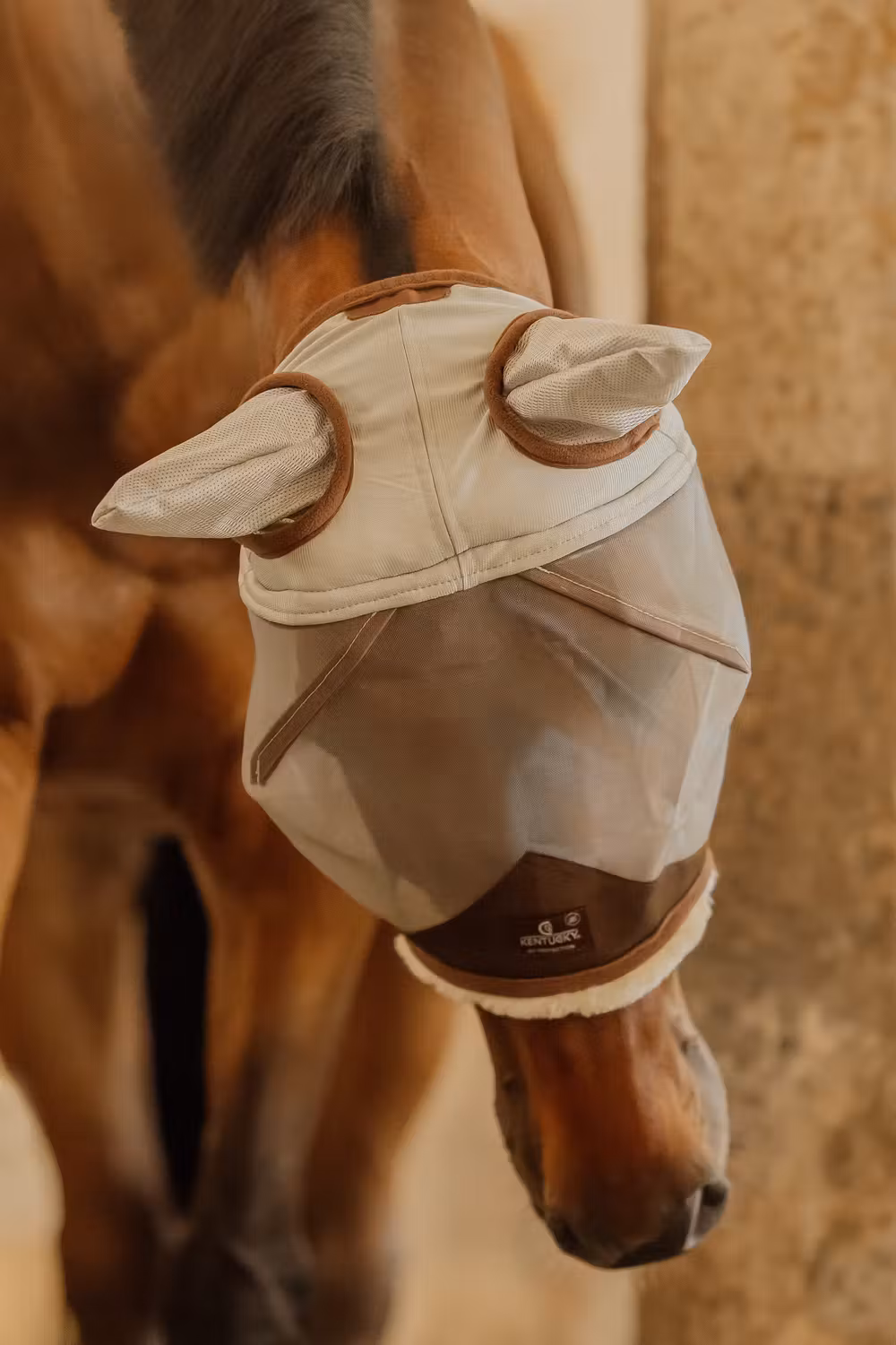 Fly mask skin friendly with ears silver cob