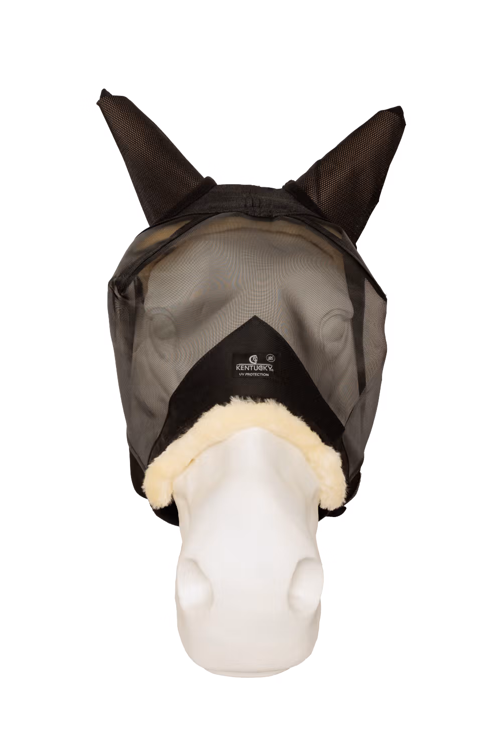 Fly mask skin friendly with ears silver cob