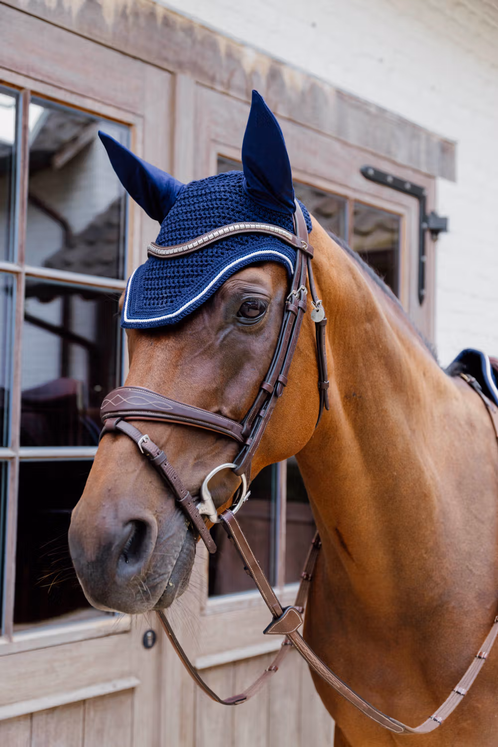Fly veil Wellington diamond rope navy Full