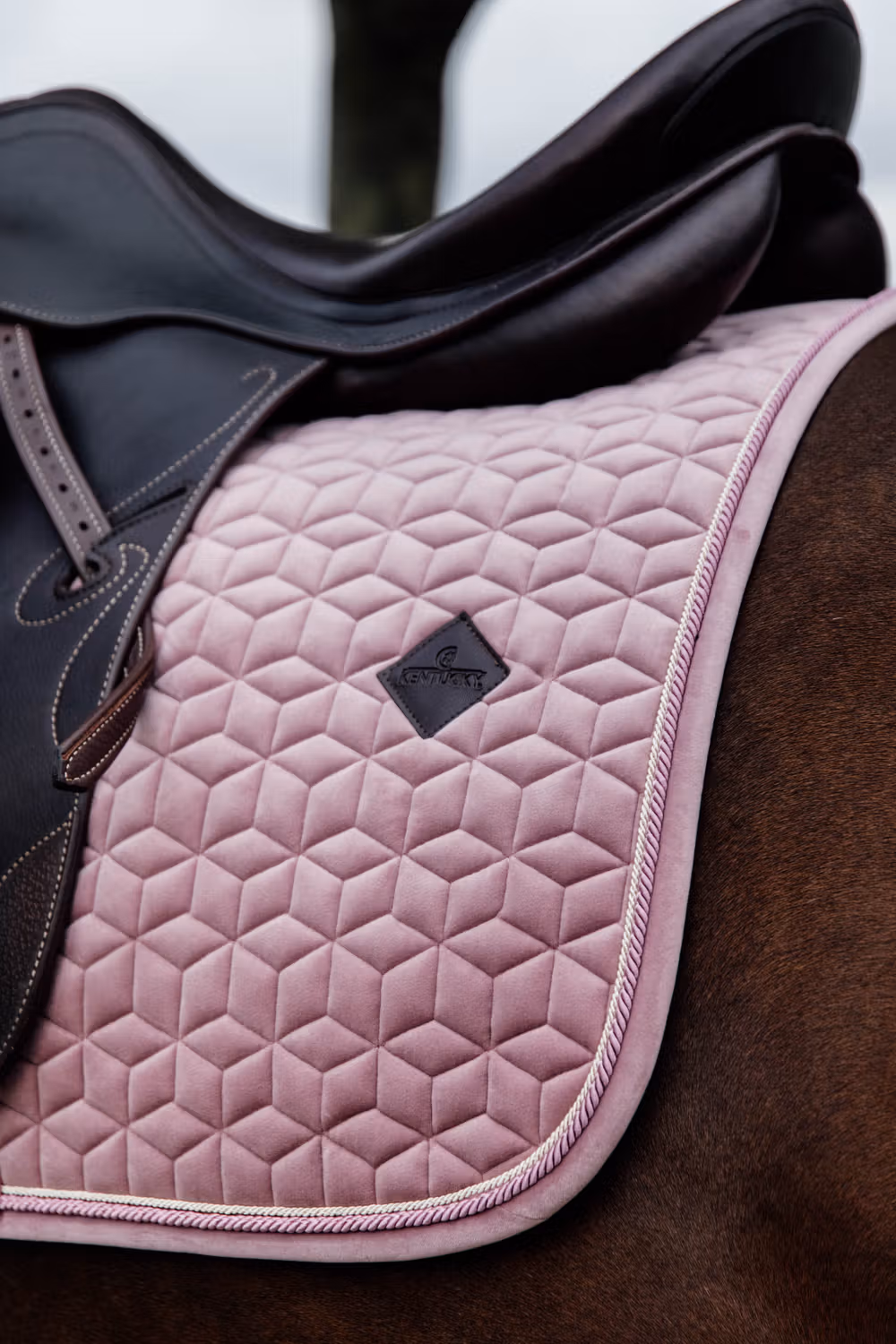 Saddle Pad velvet dressage old rose