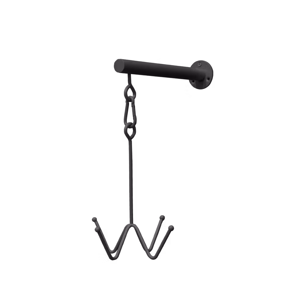 Bridle Hook 4 prong with wall attachment gold