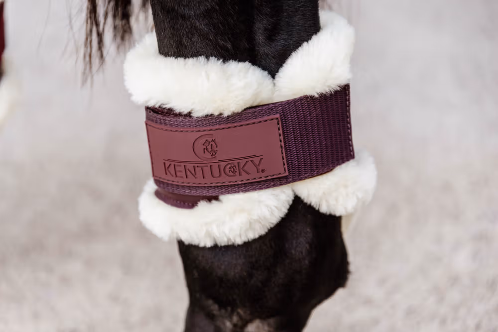 Vegan Sheepskin young horse fetlock boots bordeaux XS