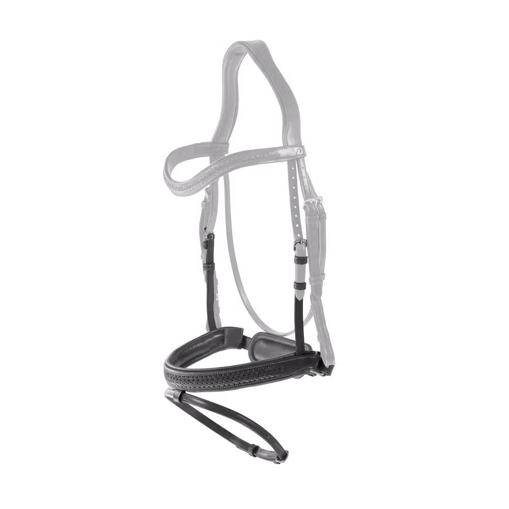 Plaited Flash Noseband with Pull back Black Full NE