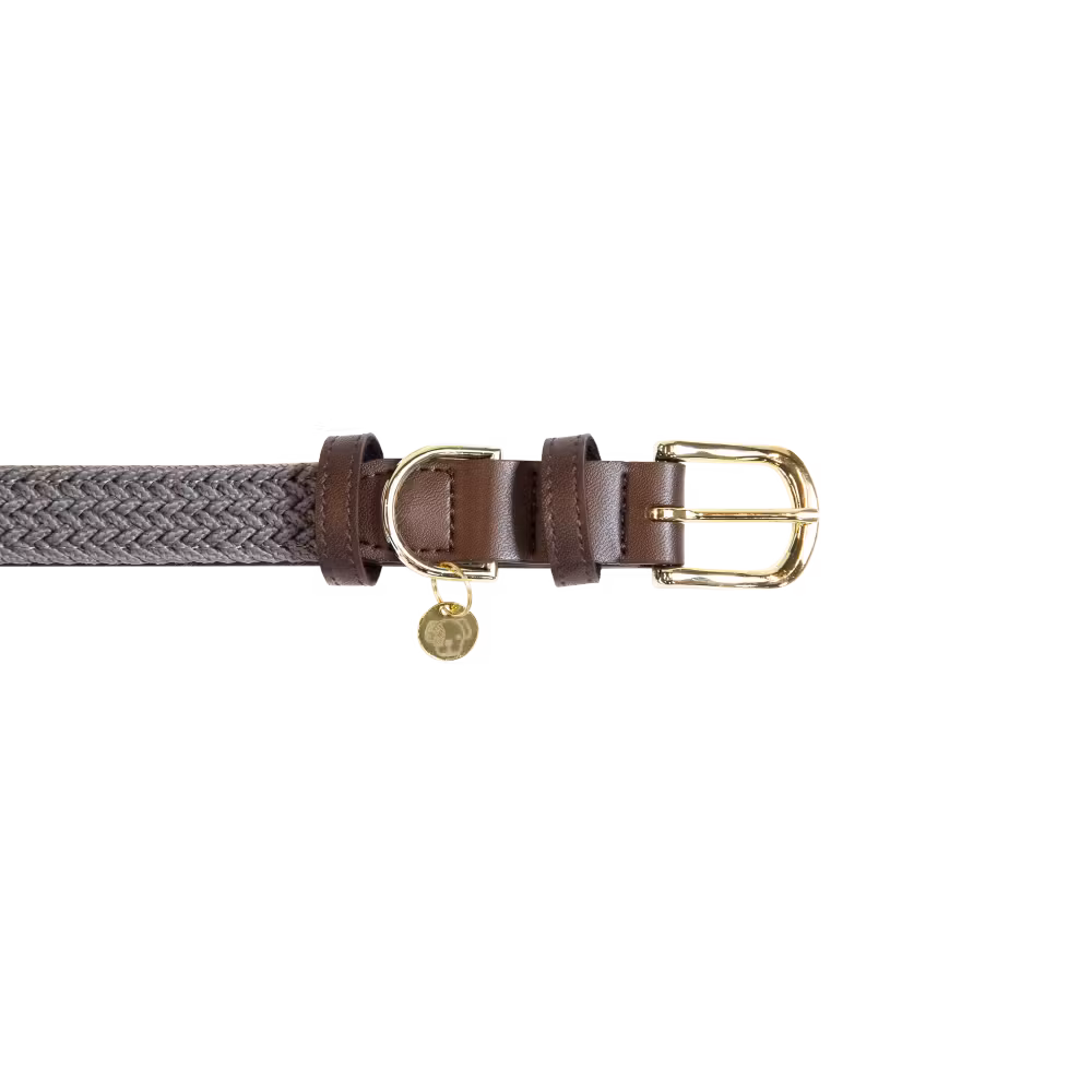 Plaited Nylon Dog collar navy S 42cm