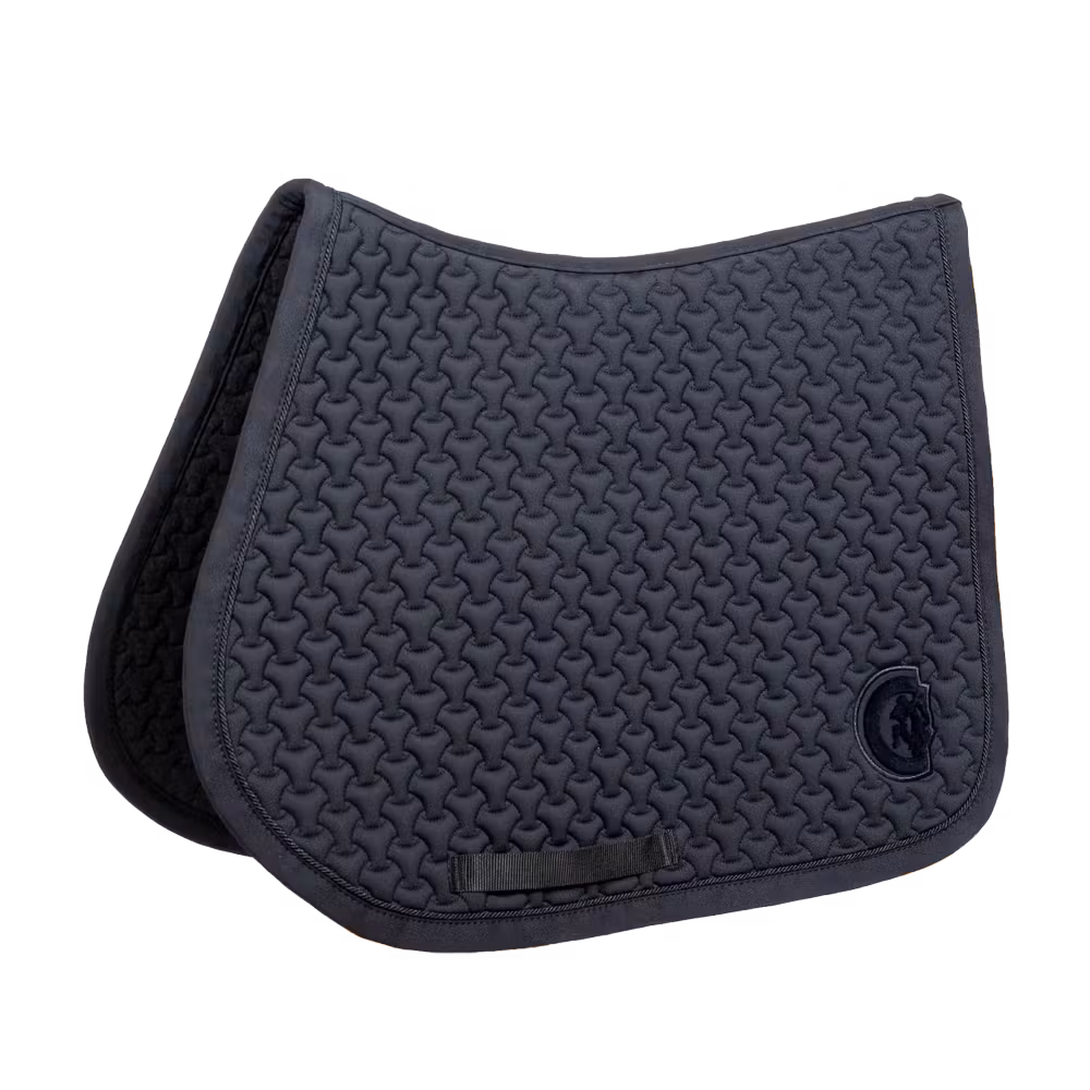 Saddle Pad plaited 3d logo show jumping pine green
