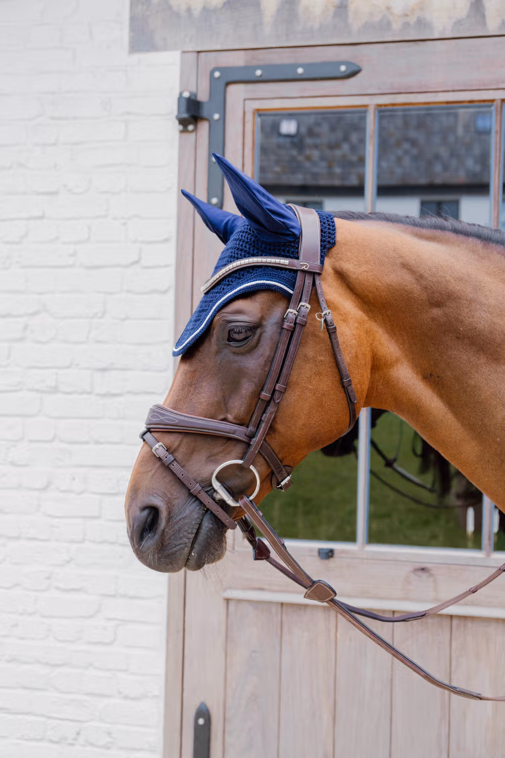 Fly veil Wellington diamond rope navy Full