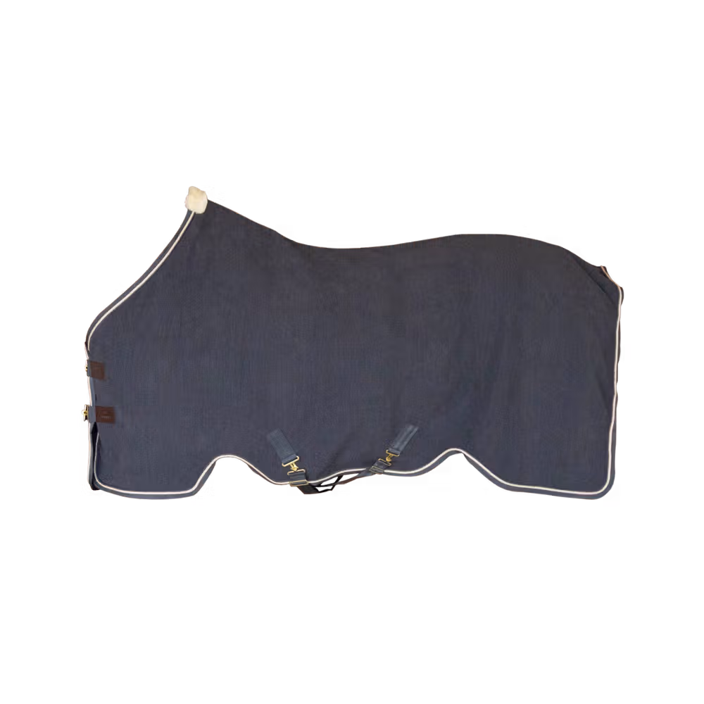 Fleece rug vegan wool navy 145-6'6
