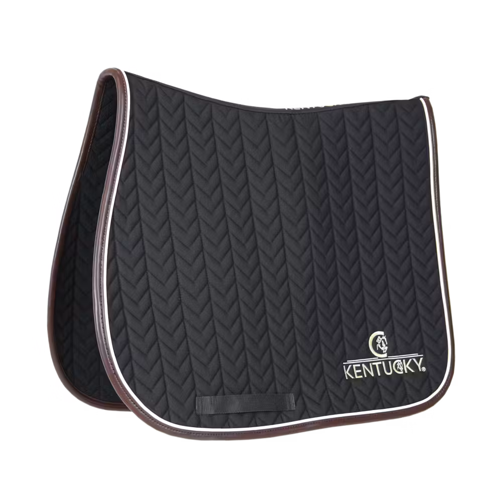 Saddle Pad leather fishbone show jumping black