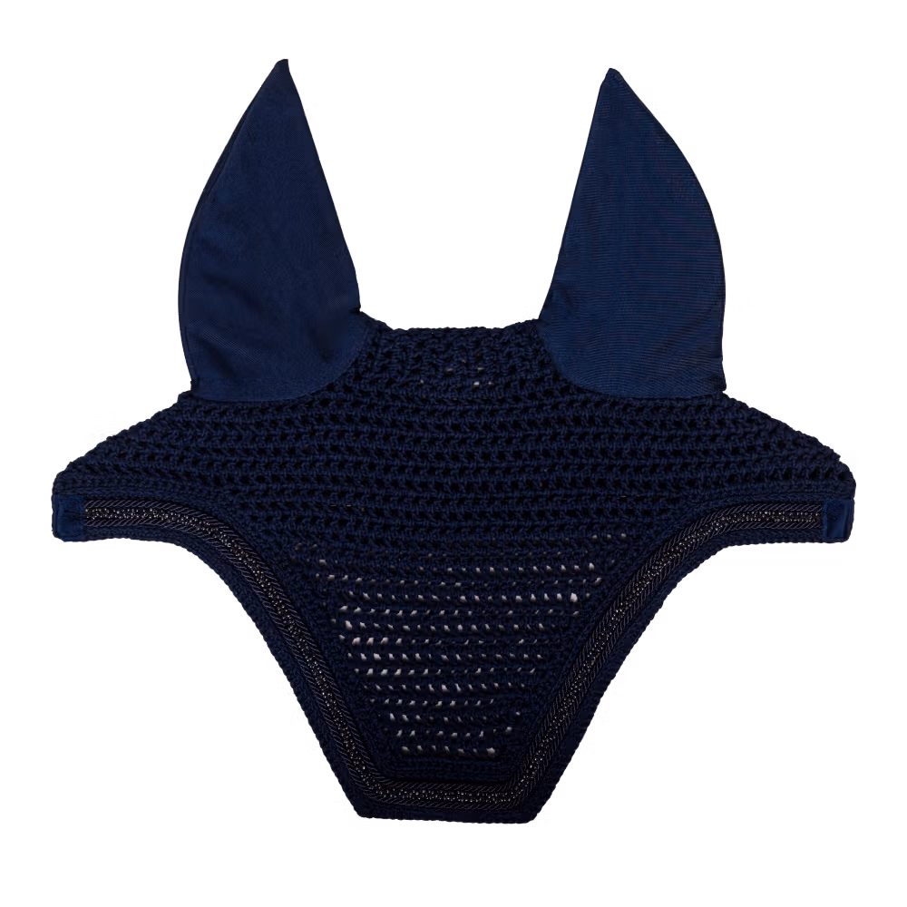 Fly veil Wellington soundless velvet mini pearls navy