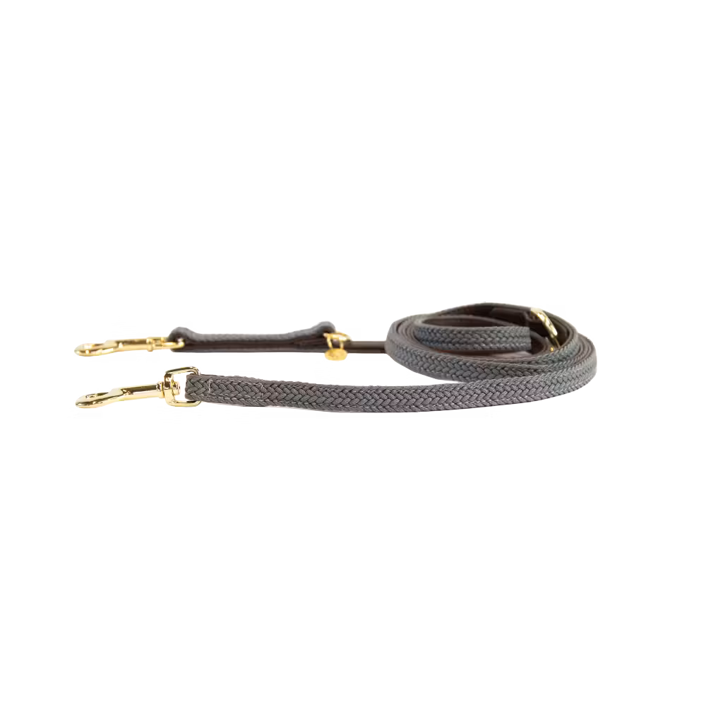 Plaited Nylon dog lead grey 2m