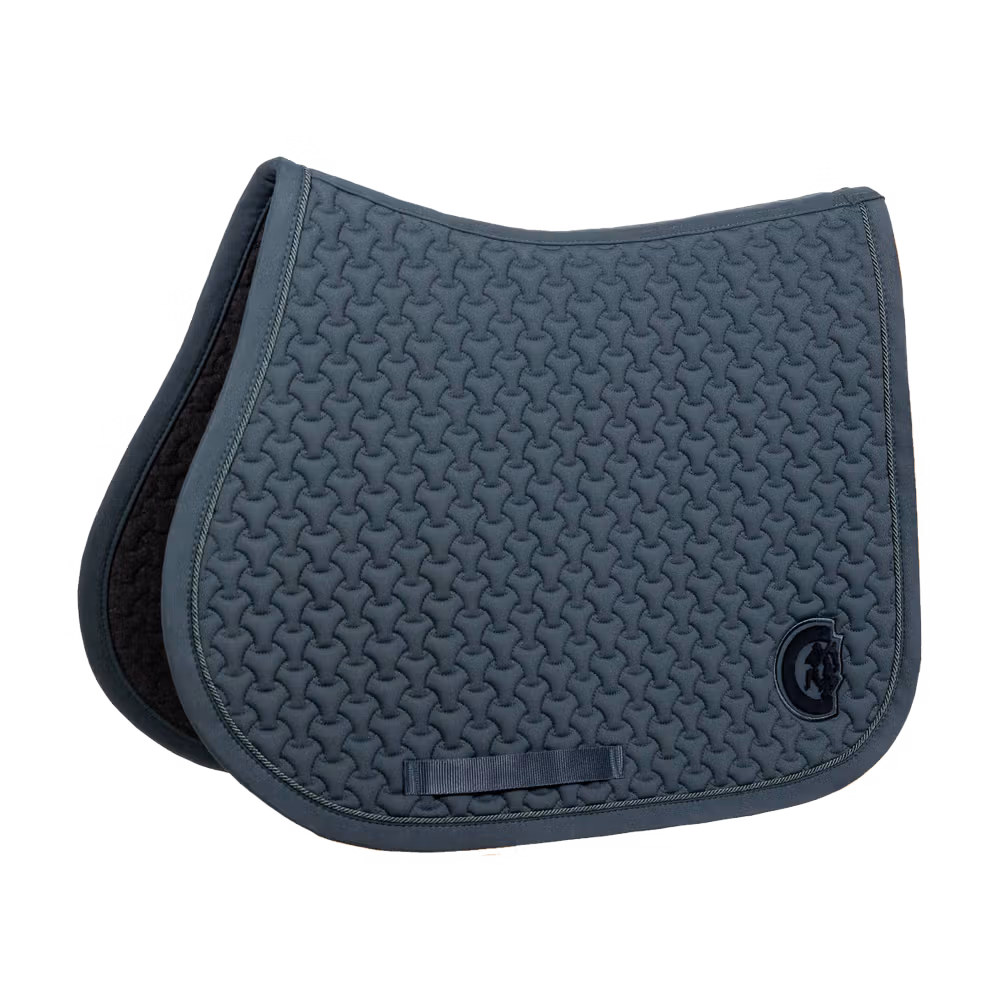 Saddle Pad plaited 3d logo show jumping pine green
