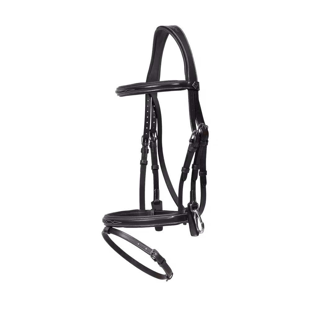 Flash noseband Bridle with snaps Brown Full WBD