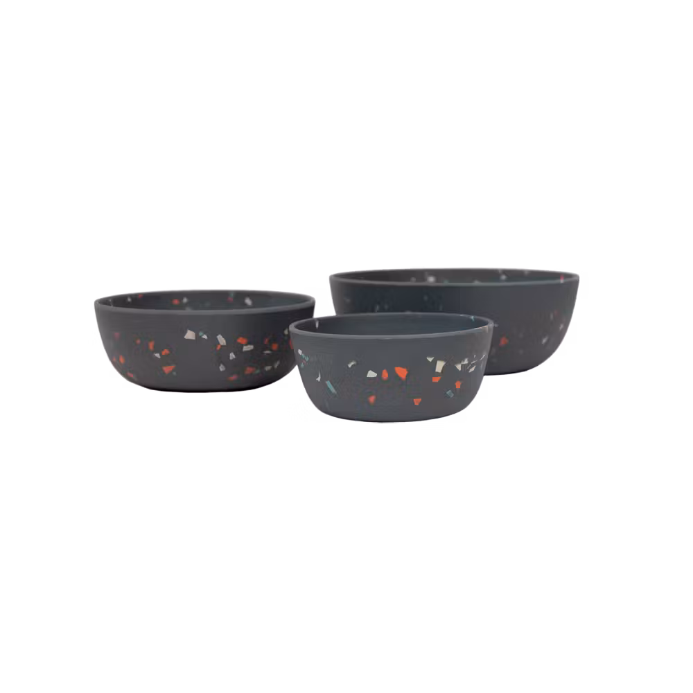 Dog Bowl bamboo terazzo grey size S 14*6cm