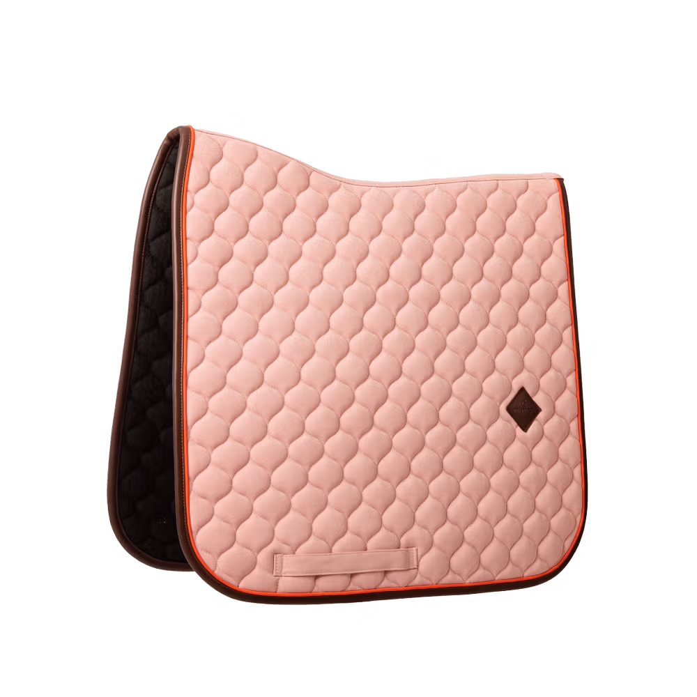 Saddle Pad onion quilt leather neon dressage old rose