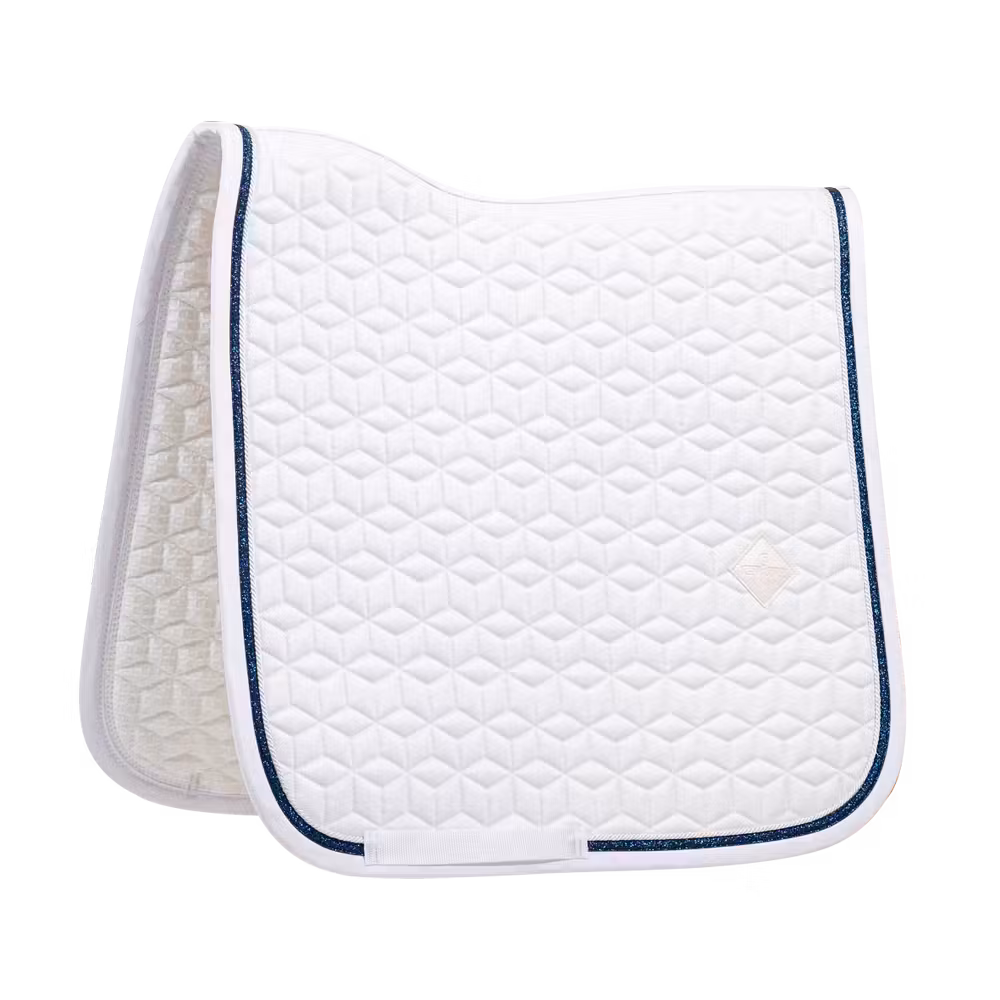 Saddle Pad glitter rope dressage white/black