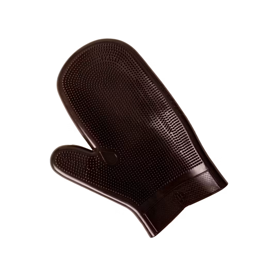 Rubber grooming glove brown