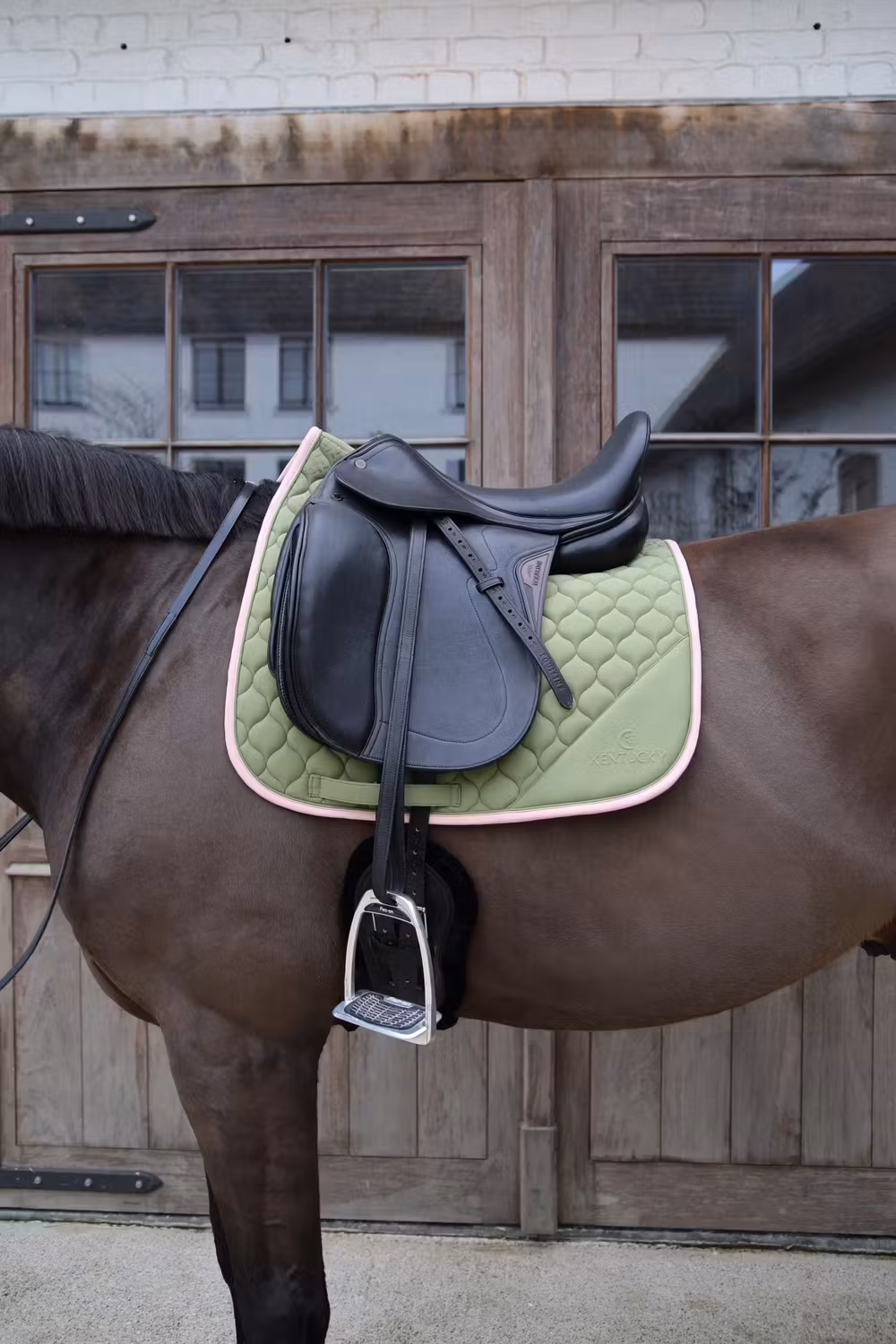 Saddle Pad softshell onion quilt dressage kaki-old rose