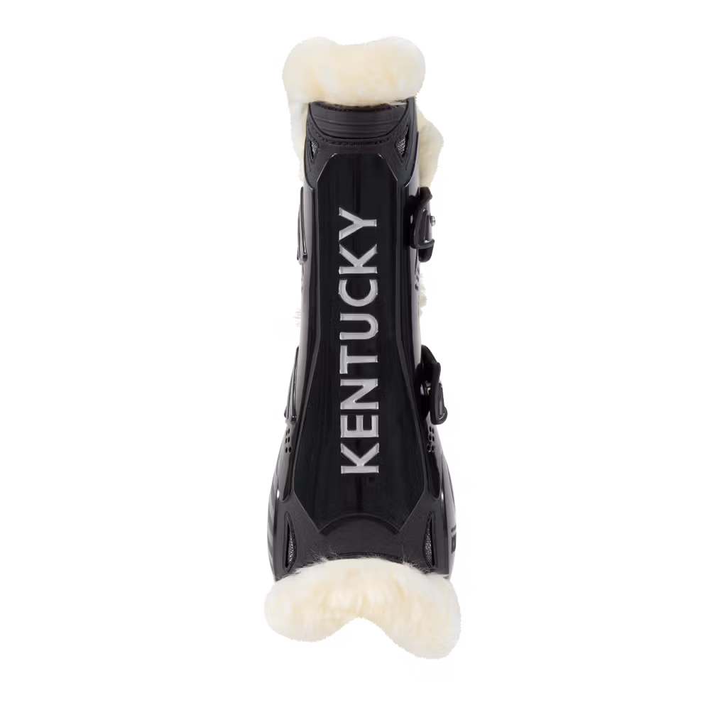Vegan Sheepskin Tendon Boots bamboo Elastic black S