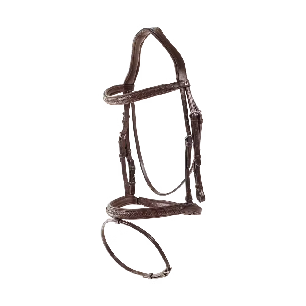 Plaited Flash Noseband Bridle Brown Full NE