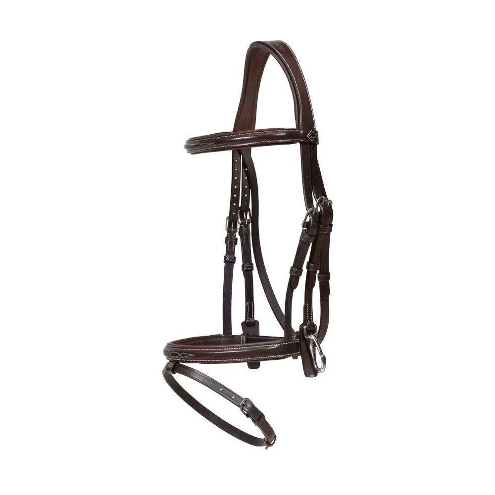 Flash noseband Bridle with snaps Brown Full WBD