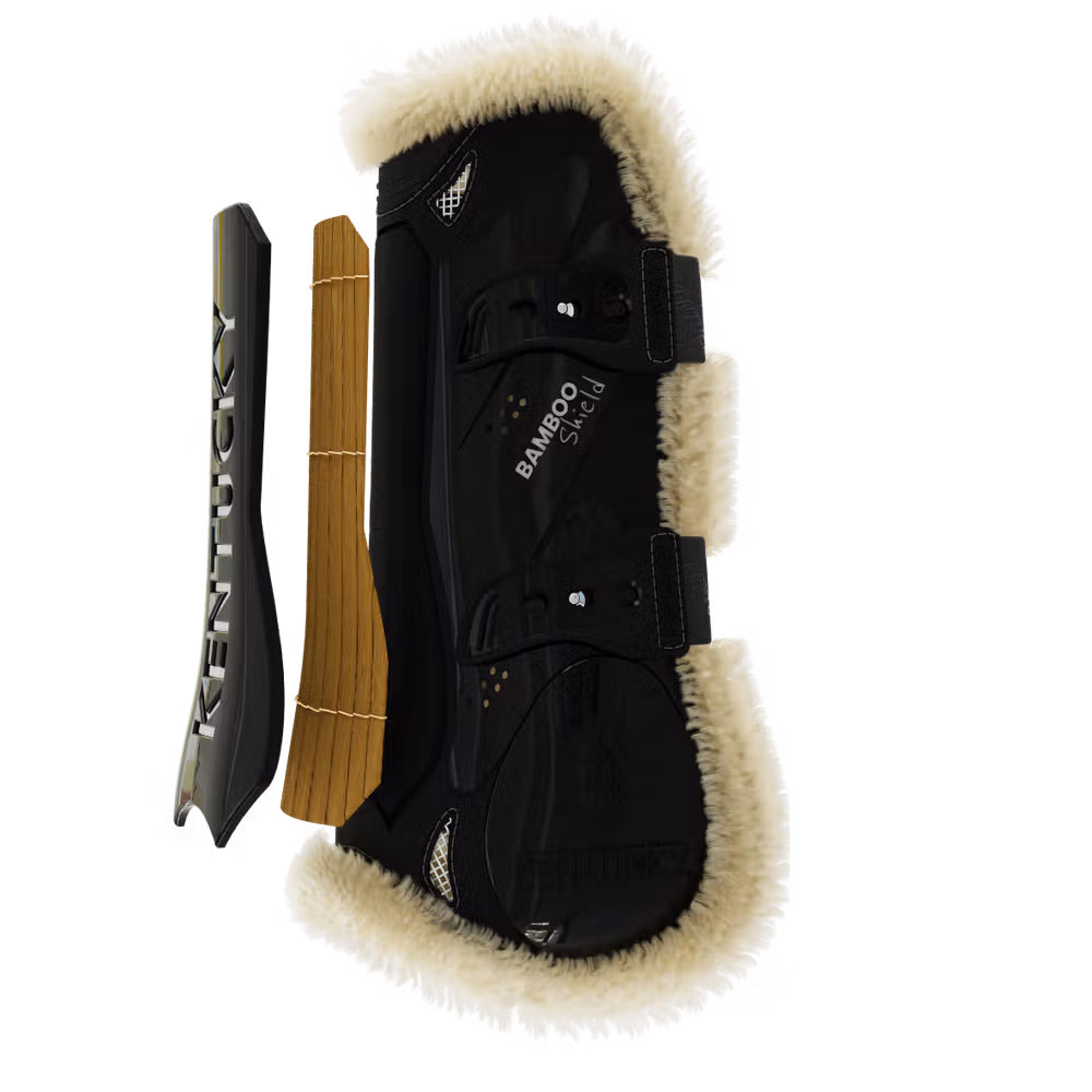 Vegan Sheepskin Tendon Boots bamboo Elastic black S