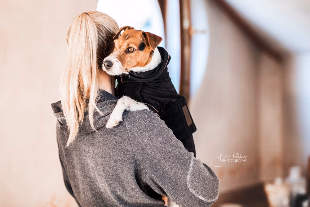 Dog coat towel black XXS 22.5cm-28cm