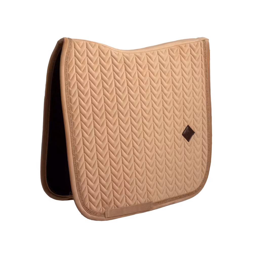 Saddle Pad velvet mini pearls dressage pine green