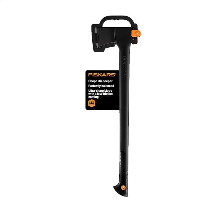 Fiskars 28" Chopping Axe - Ultra-Sharp Blade for Felling Trees - Garden and Outdoor Gear - Black