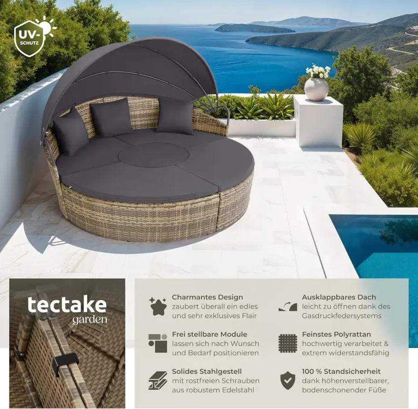 Lounge shell sun island outdoor weatherproof