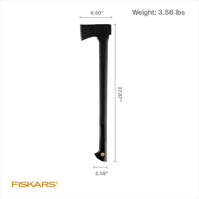 Fiskars 28" Chopping Axe - Ultra-Sharp Blade for Felling Trees - Garden and Outdoor Gear - Black