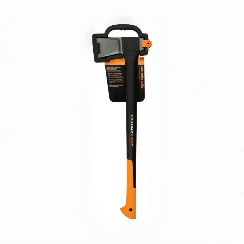 Fiskars X25 Splitting Axe, 28" Wood Splitting Axe for Medium to Large Size Logs with Shock, Absorbing Handle and Sheath