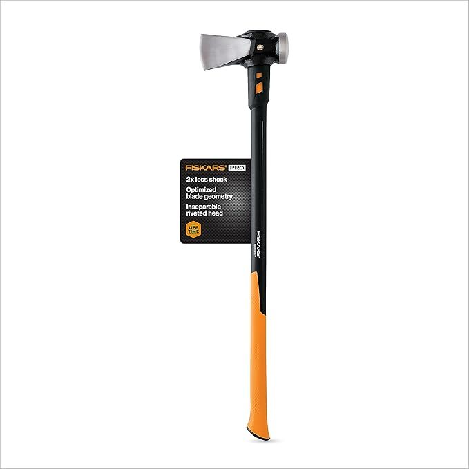 Fiskars 8 lb. Splitting Maul - 36" Shock-Absorbing, Comfort Grip Handle - Rust Resistant Forged Steel Blade - Wood Splitter Maul for Hardwood