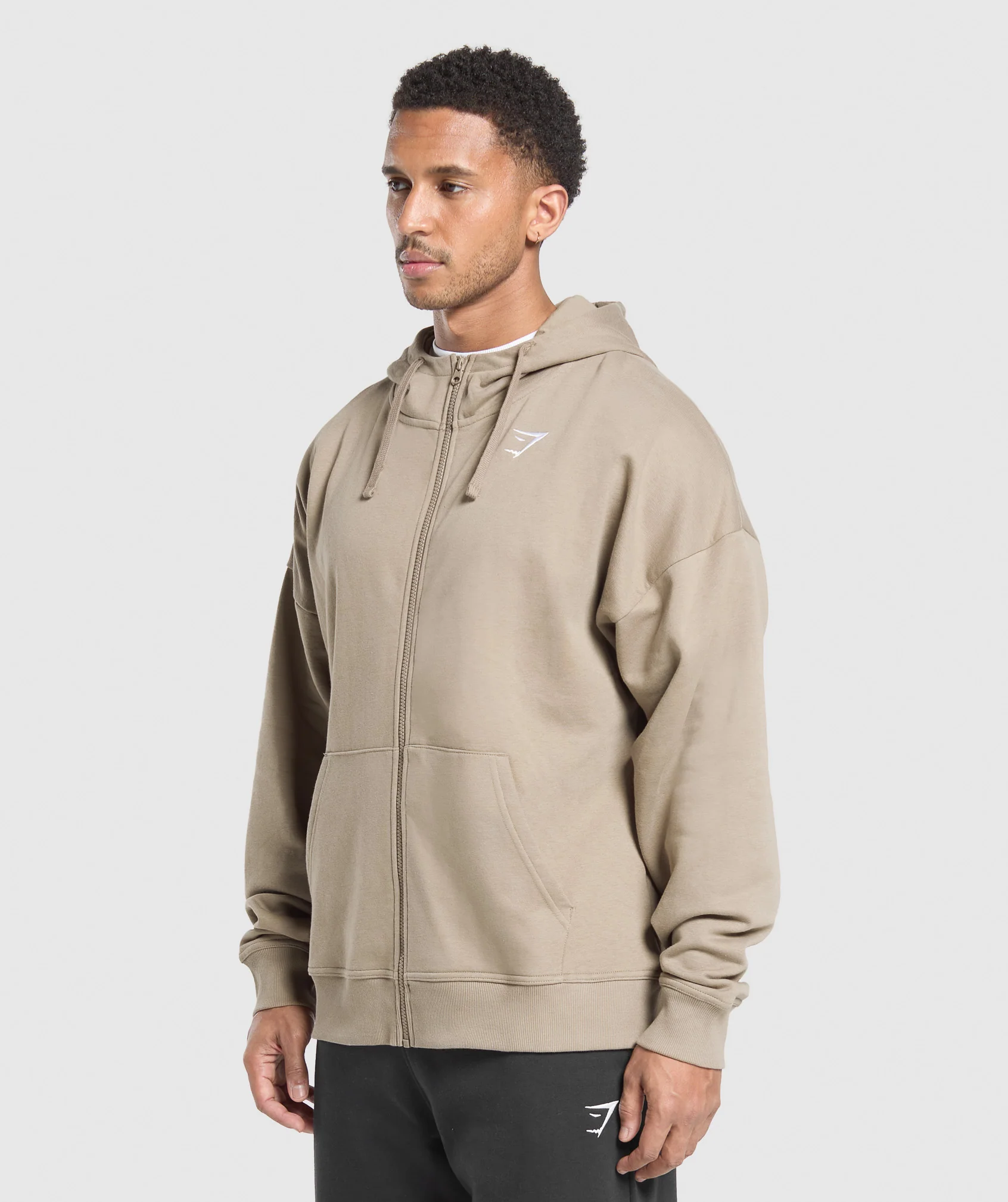 Crest Oversized Zip Up Hoodie