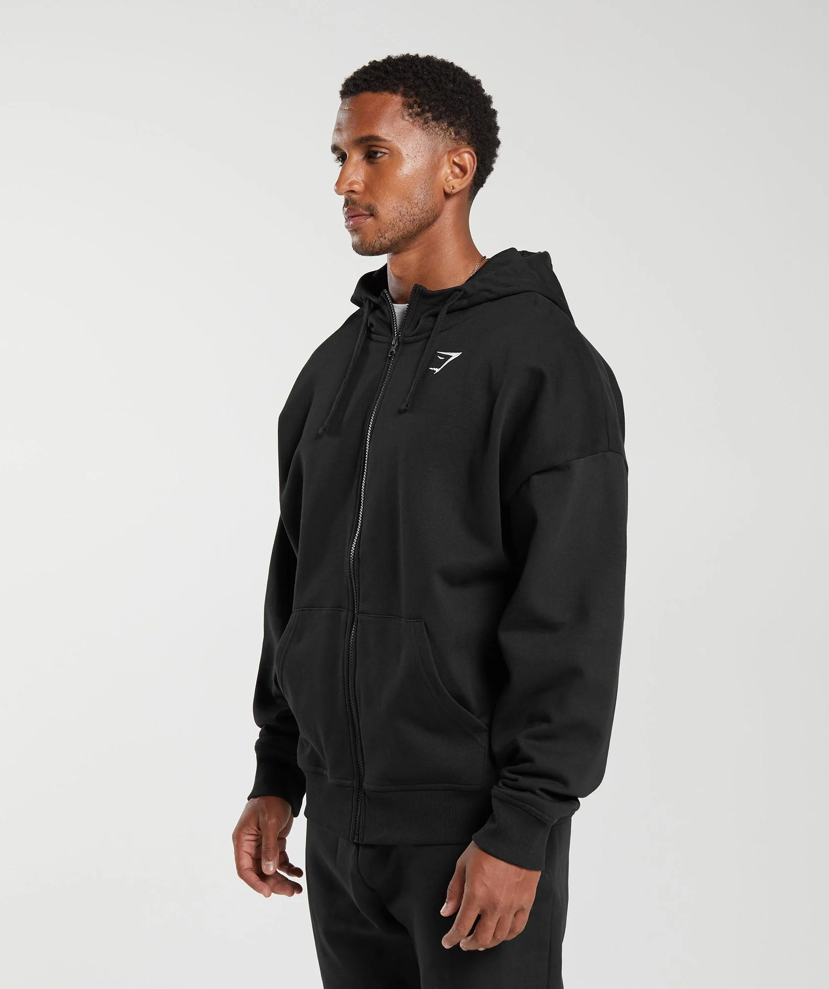 Crest Oversized Zip Up Hoodie