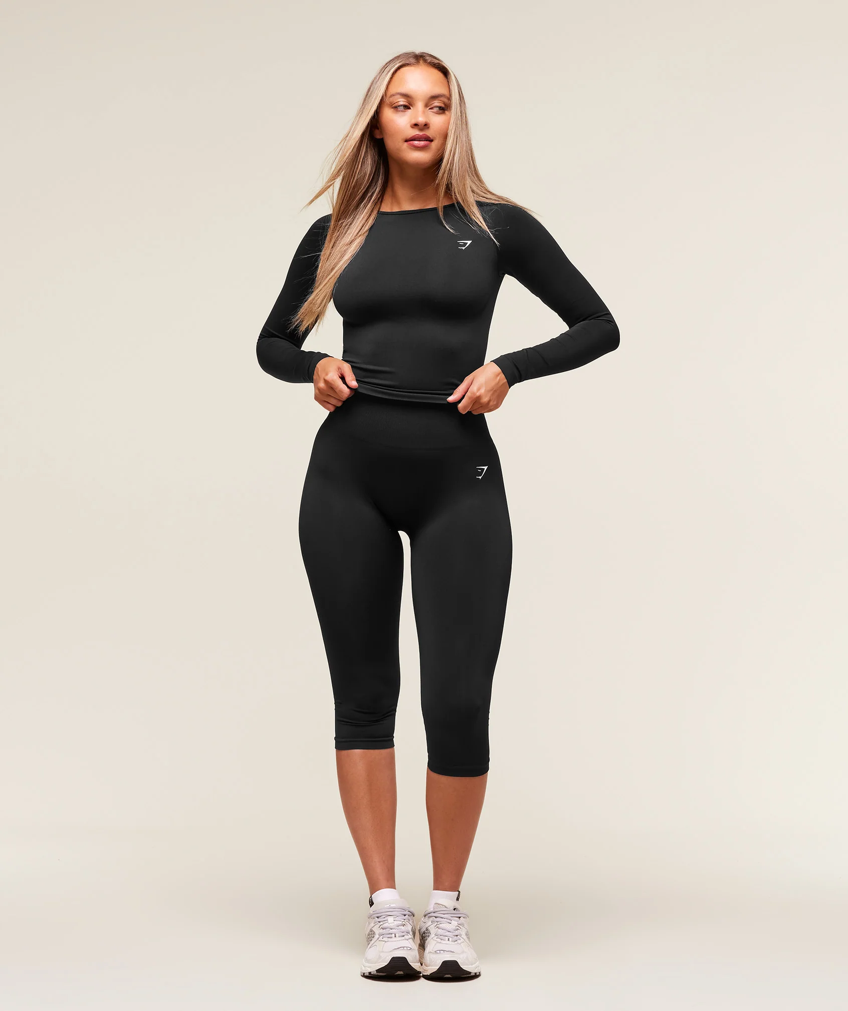 Everyday Seamless Wide Neck Long Sleeve Top