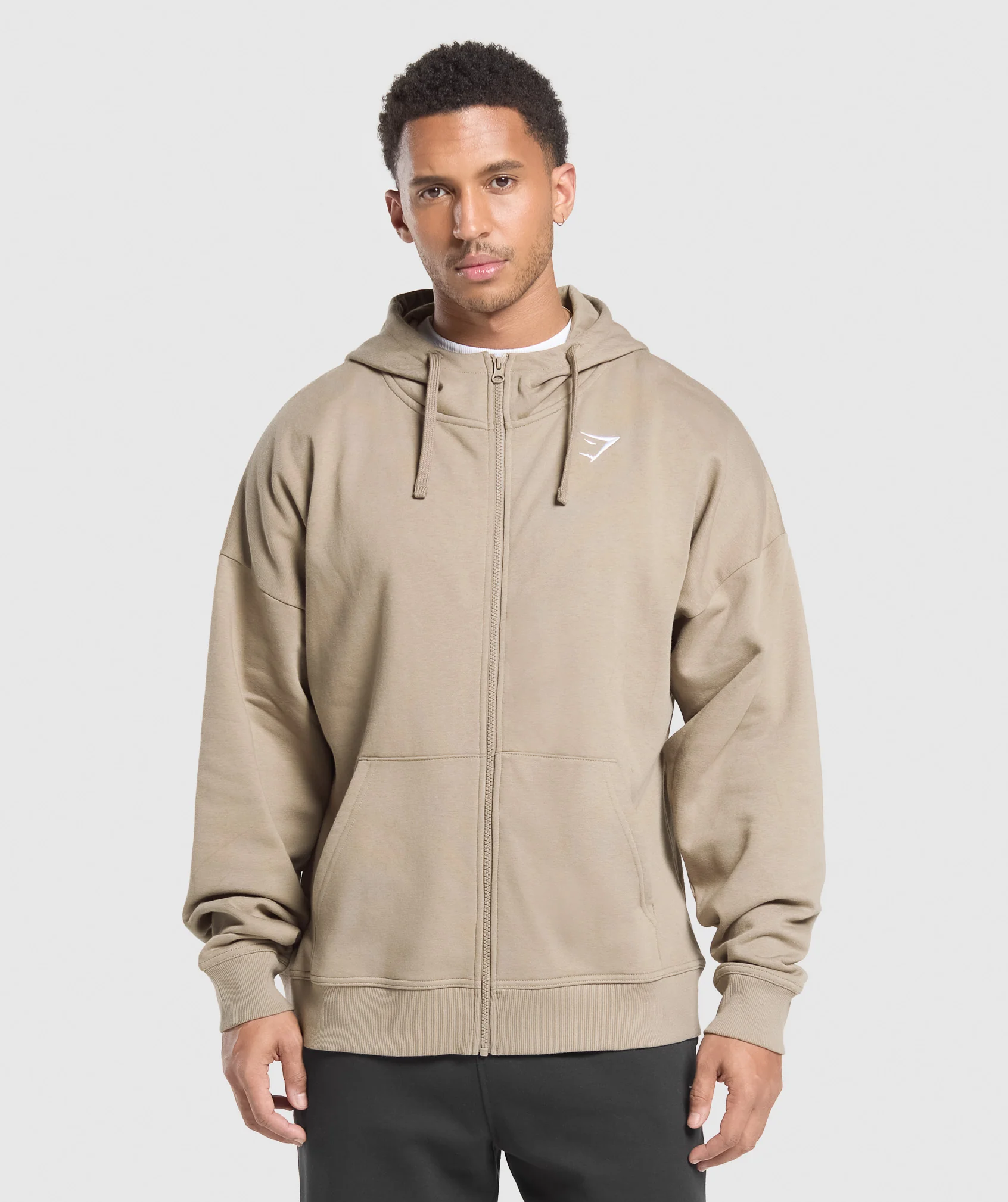 Crest Oversized Zip Up Hoodie
