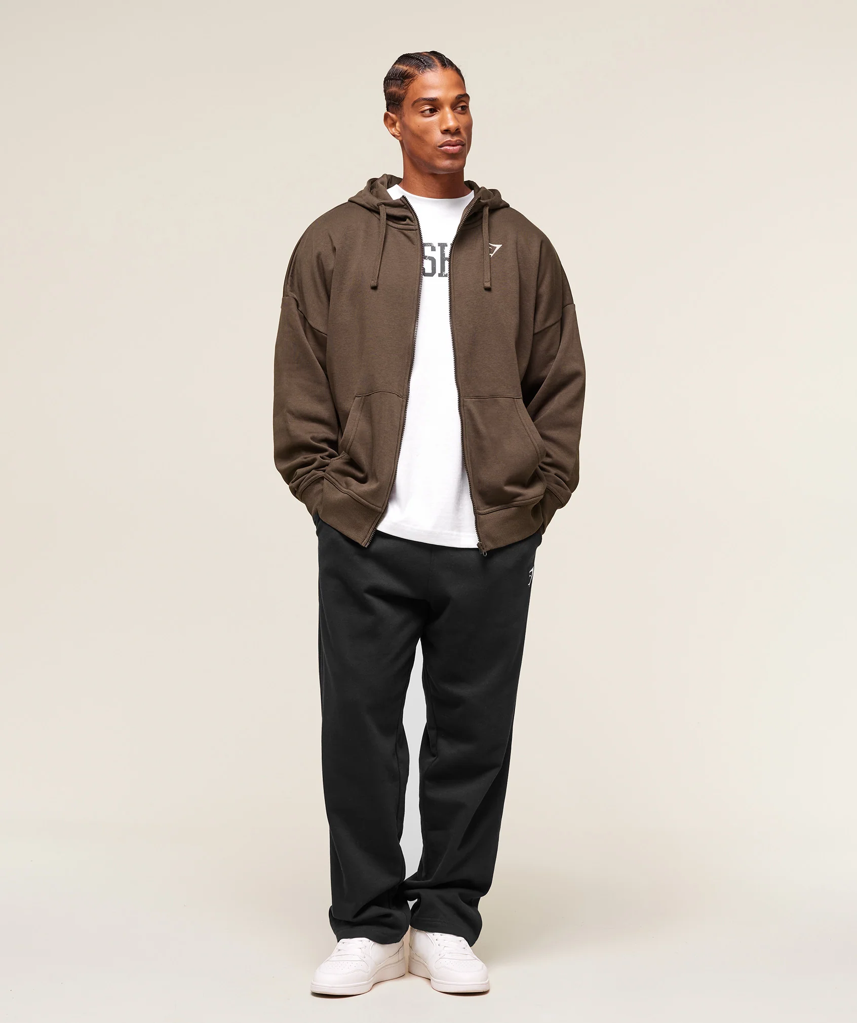 Crest Oversized Zip Up Hoodie