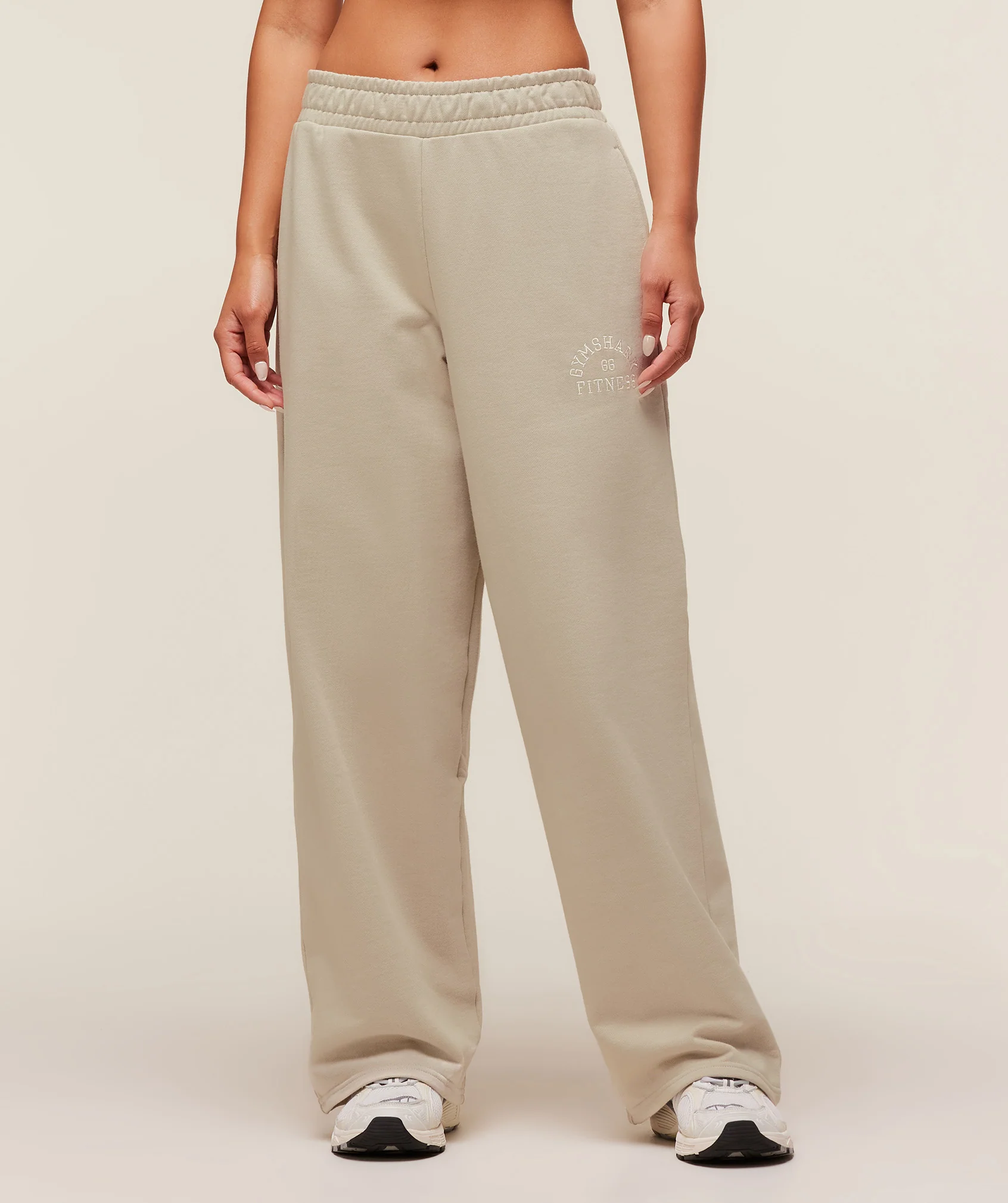 Fitness Embroidered Graphic Wide Leg Joggers