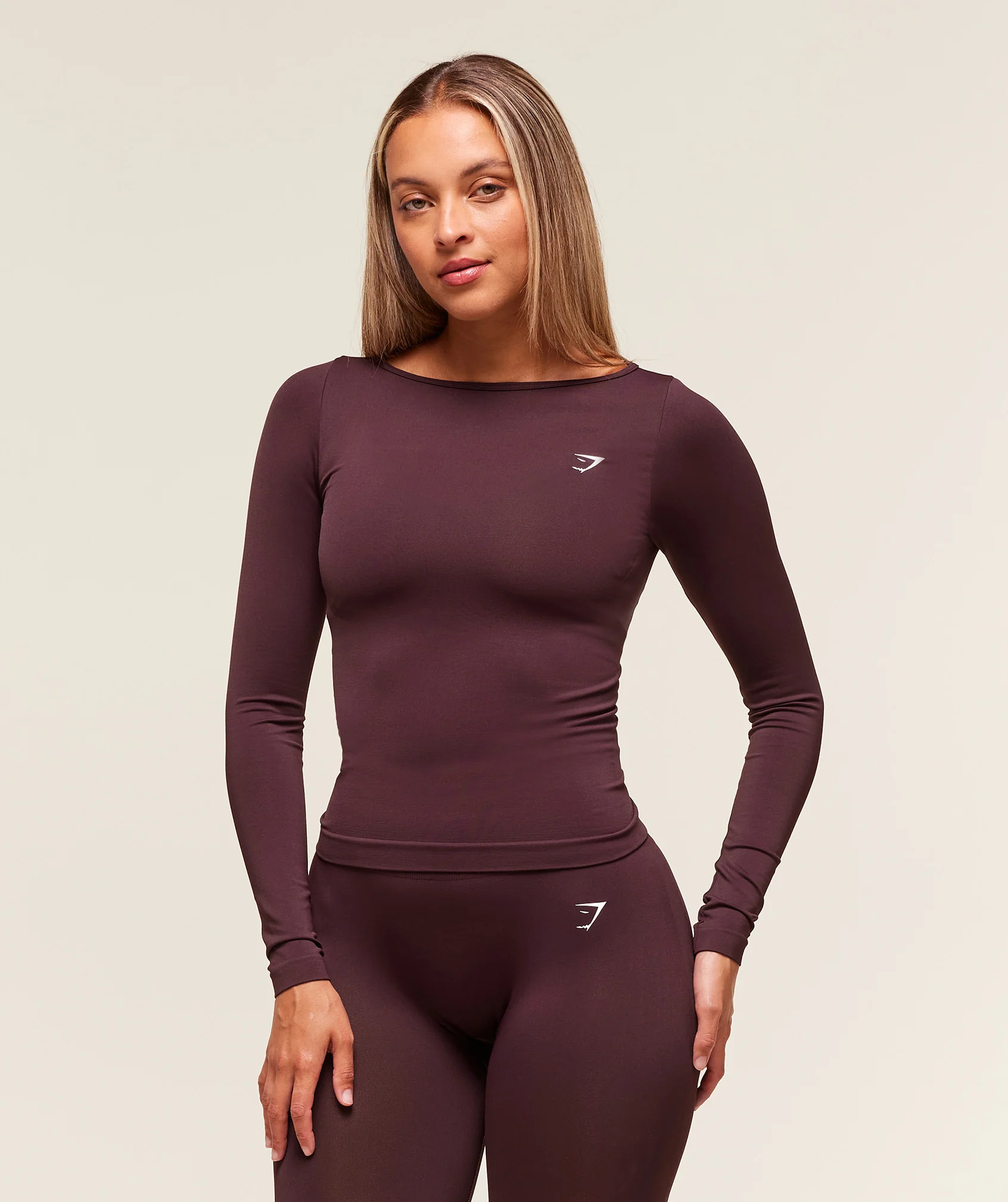 Everyday Seamless Wide Neck Long Sleeve Top