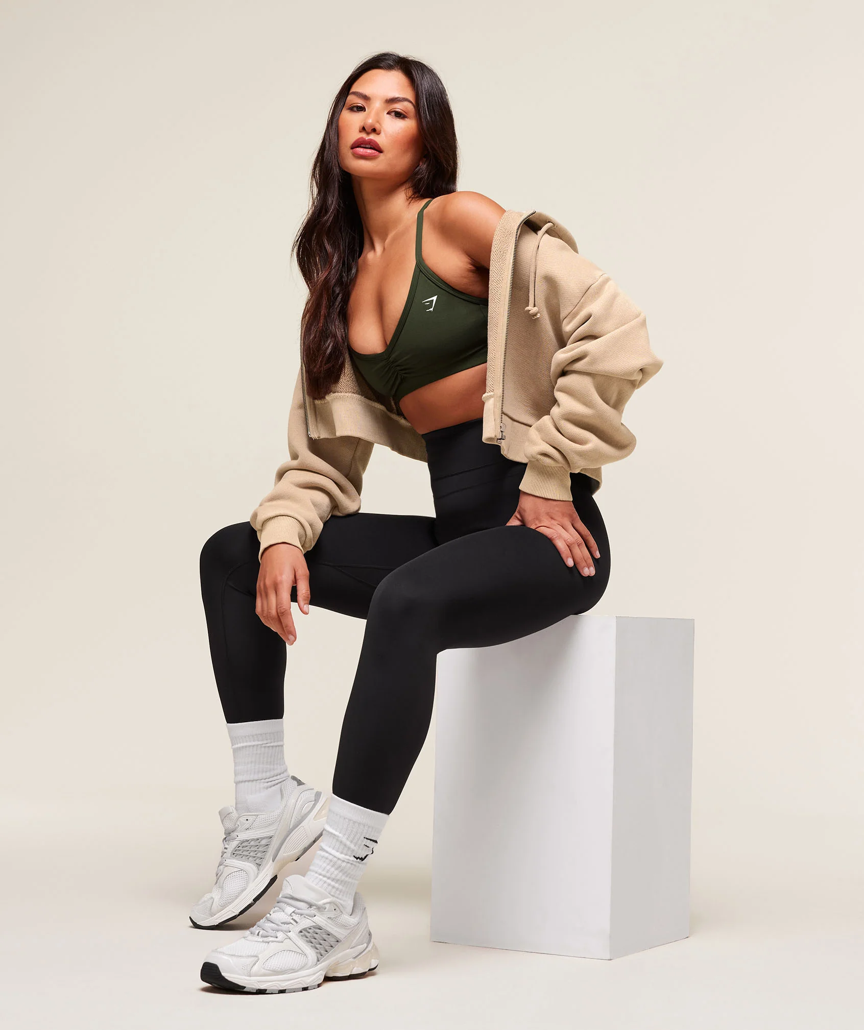 Ruched Strappy Sports Bra