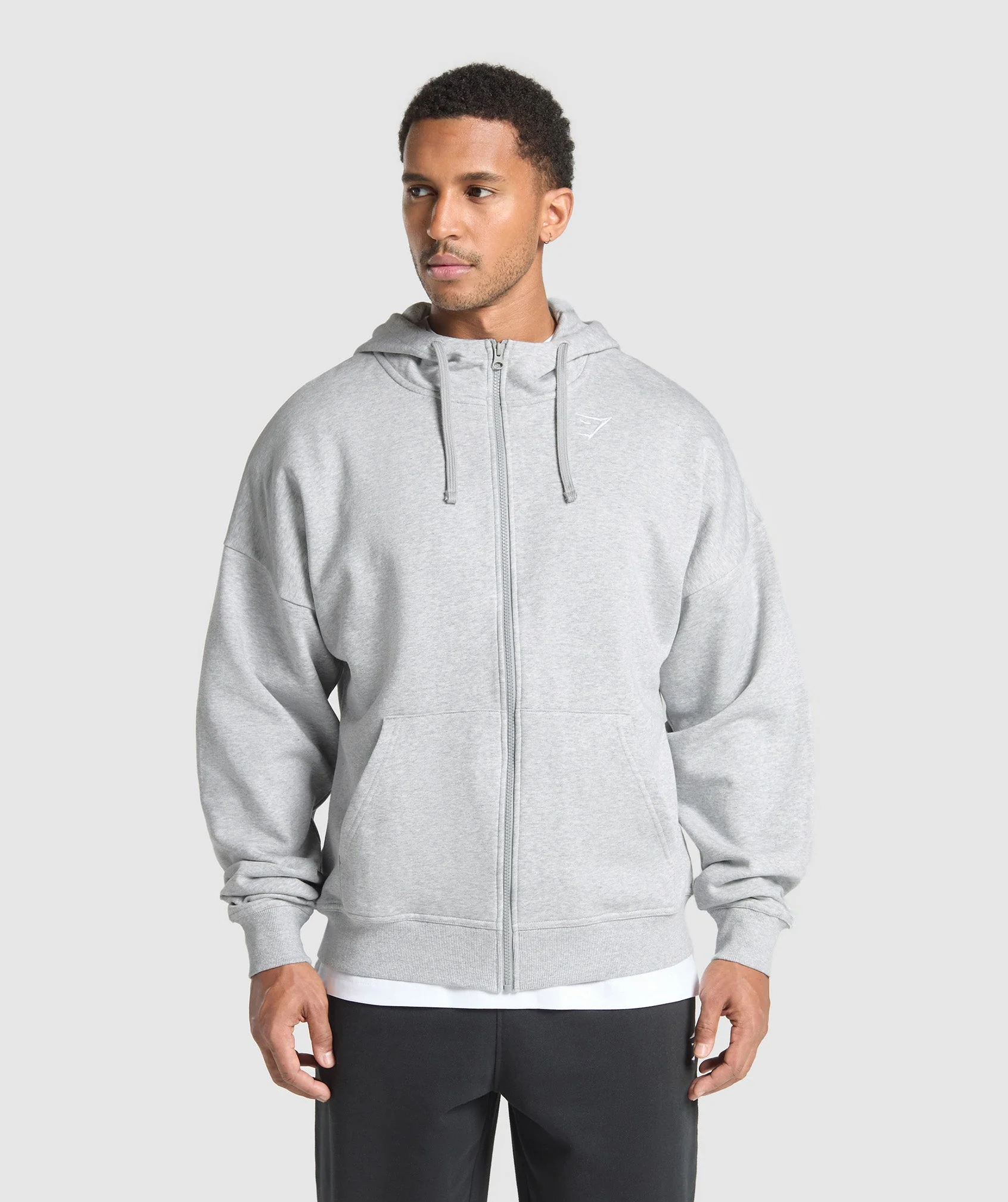 Crest Oversized Zip Up Hoodie
