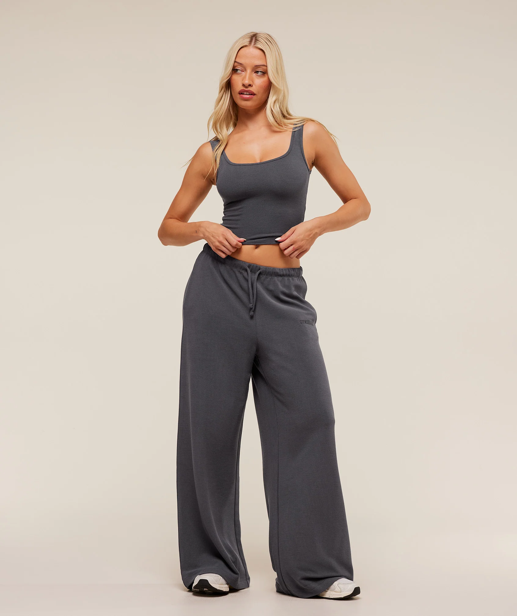Waffle Wide Leg Pants