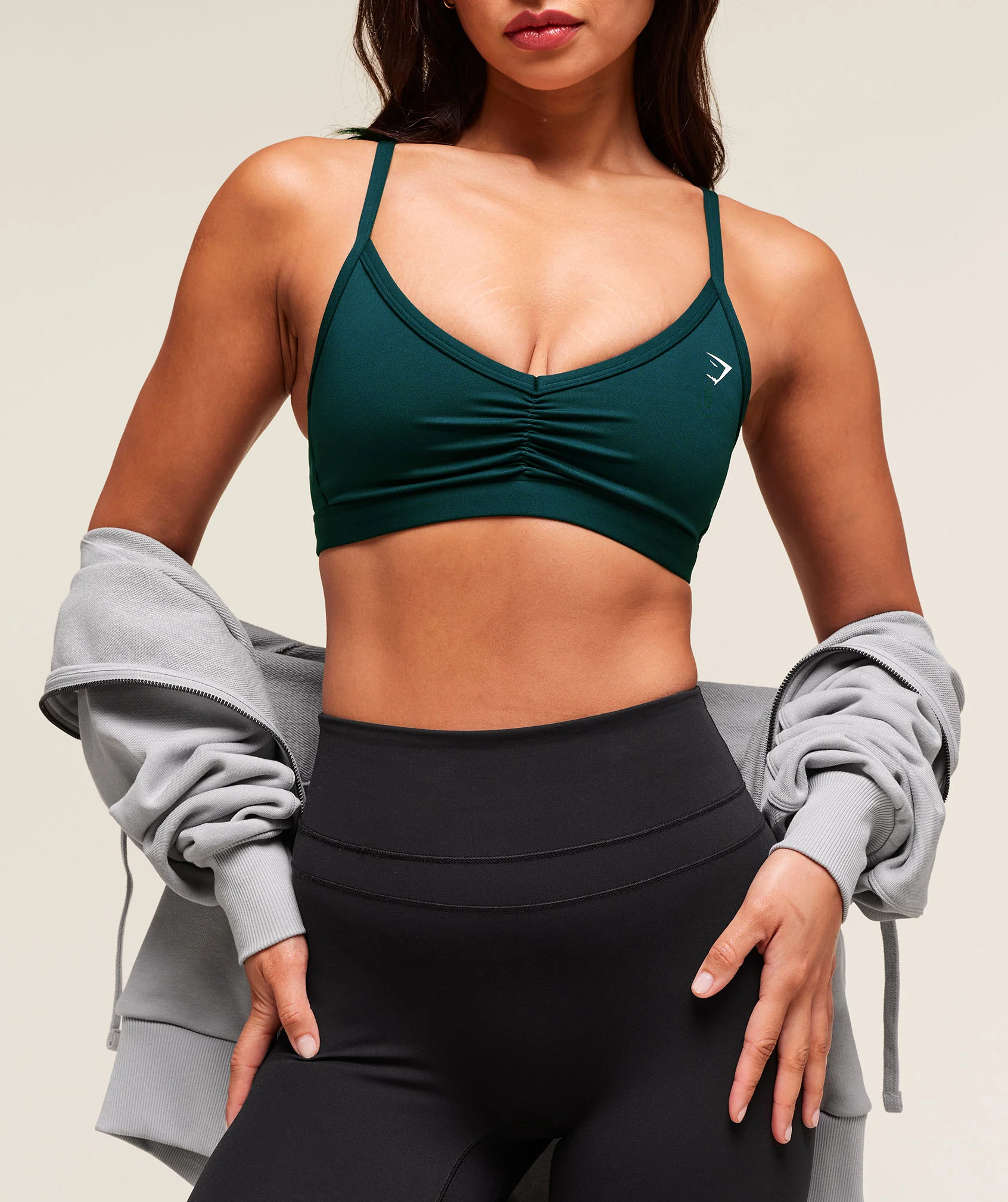 Ruched Strappy Sports Bra