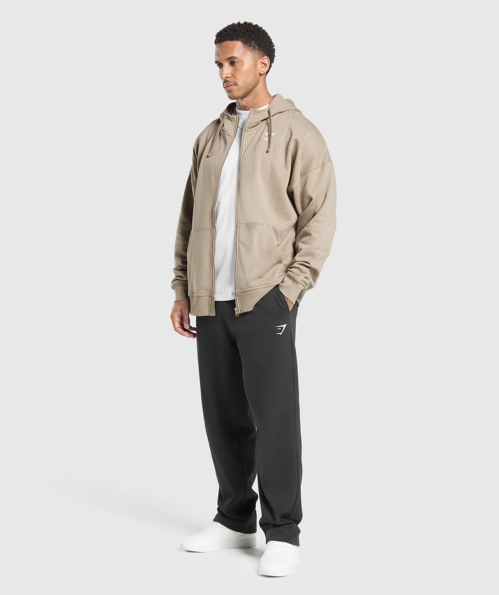 Crest Oversized Zip Up Hoodie