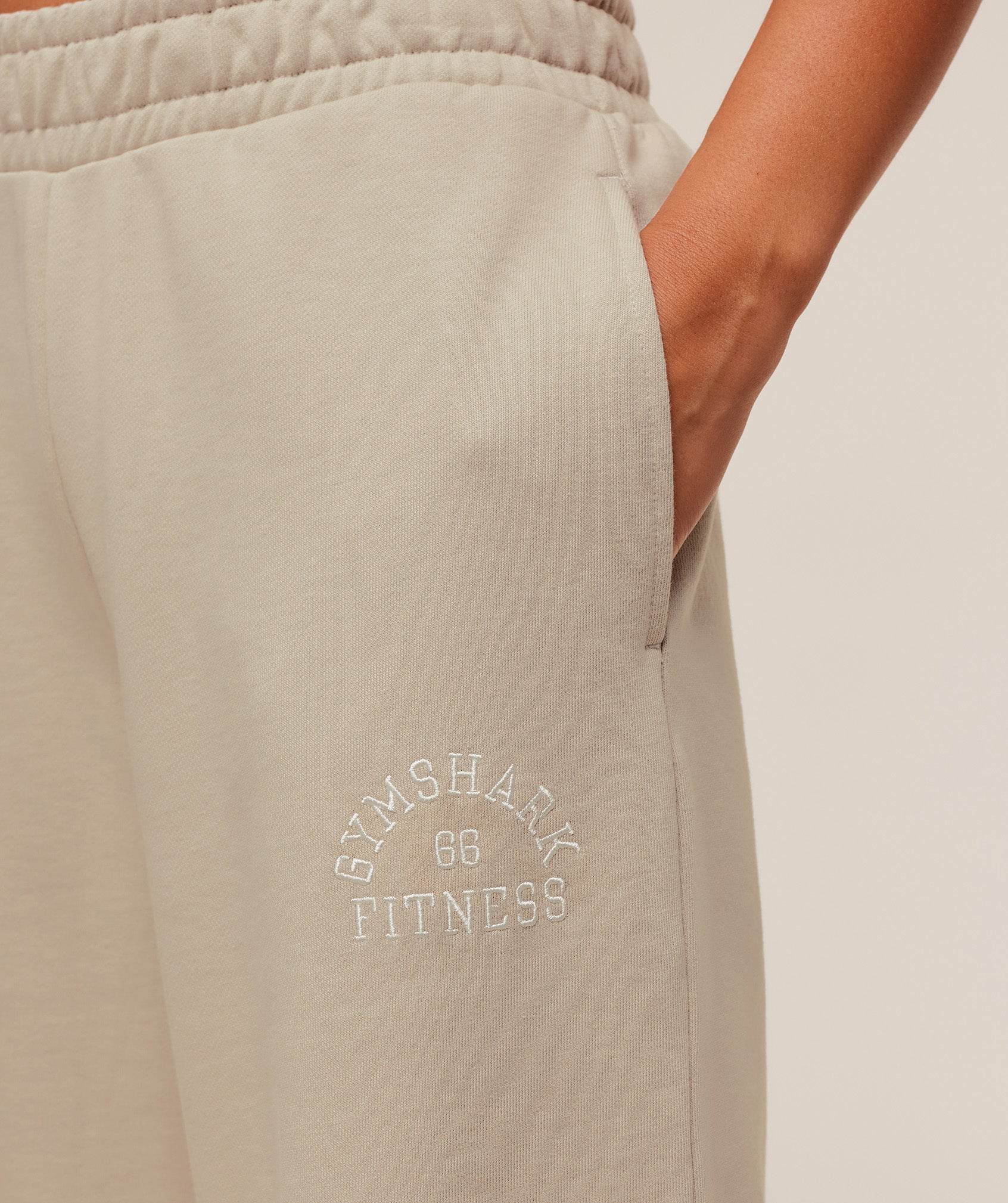 Fitness Embroidered Graphic Wide Leg Joggers