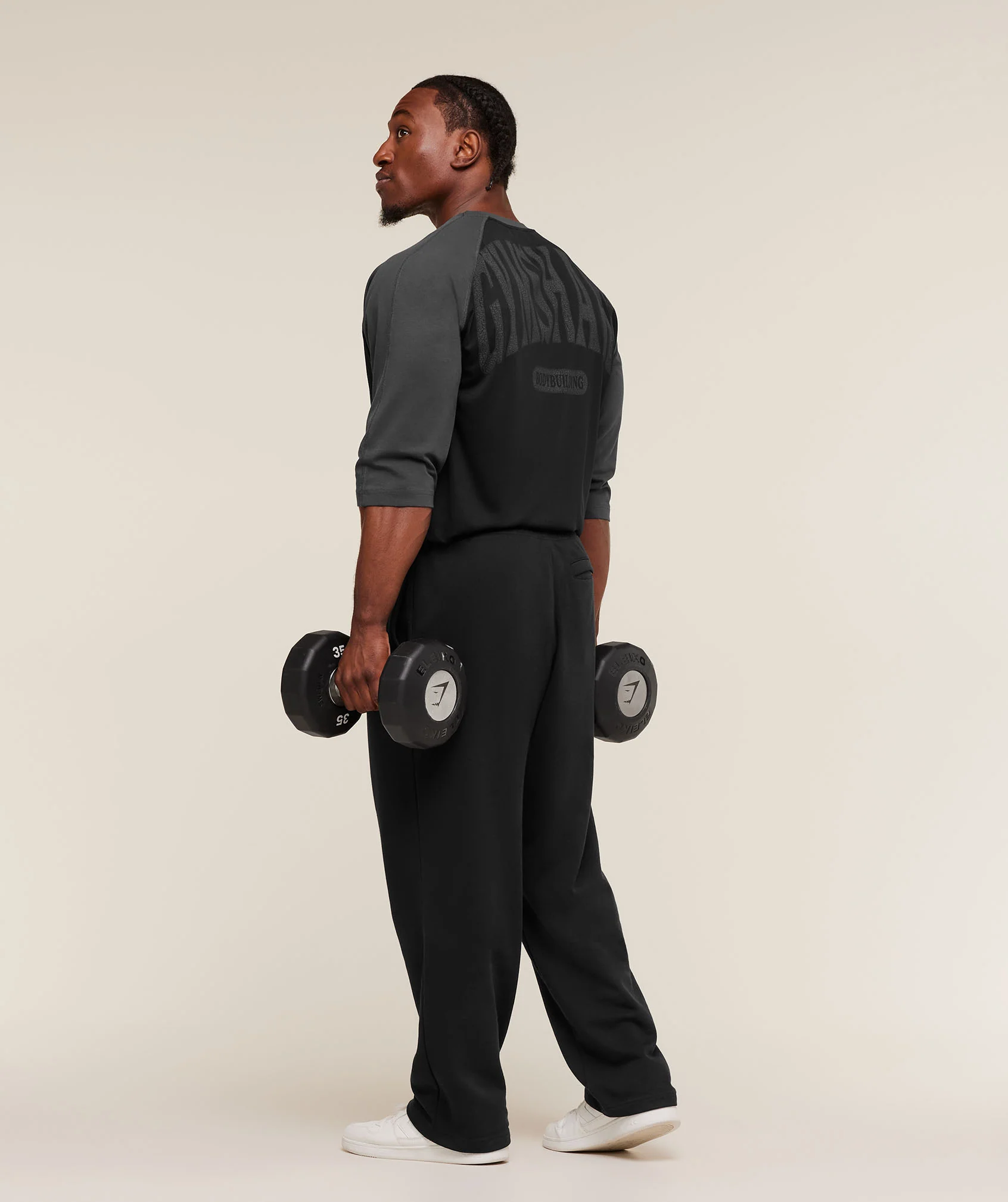 Bodybuilding 1/3 Long Sleeve Graphic T-Shirt