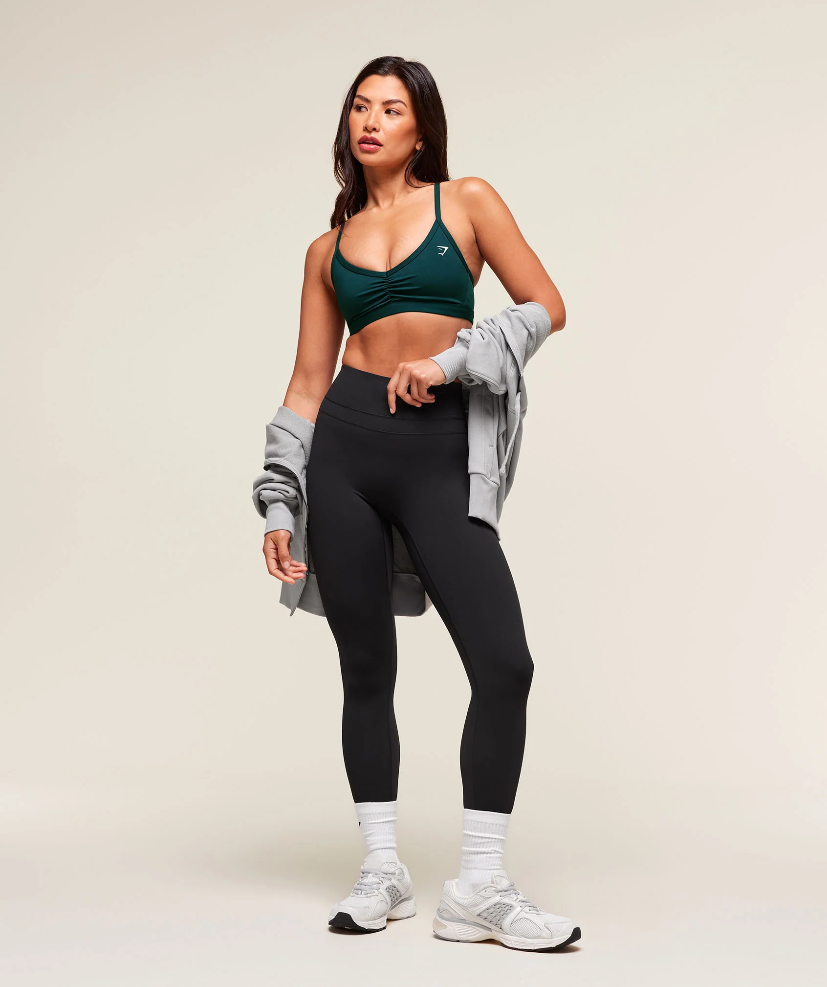 Ruched Strappy Sports Bra