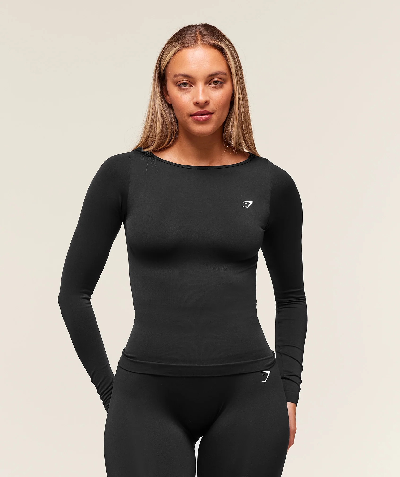 Everyday Seamless Wide Neck Long Sleeve Top