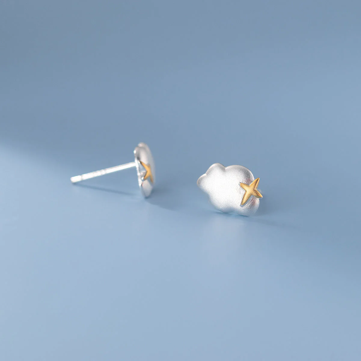 925 Silver Cloud Star Earrings